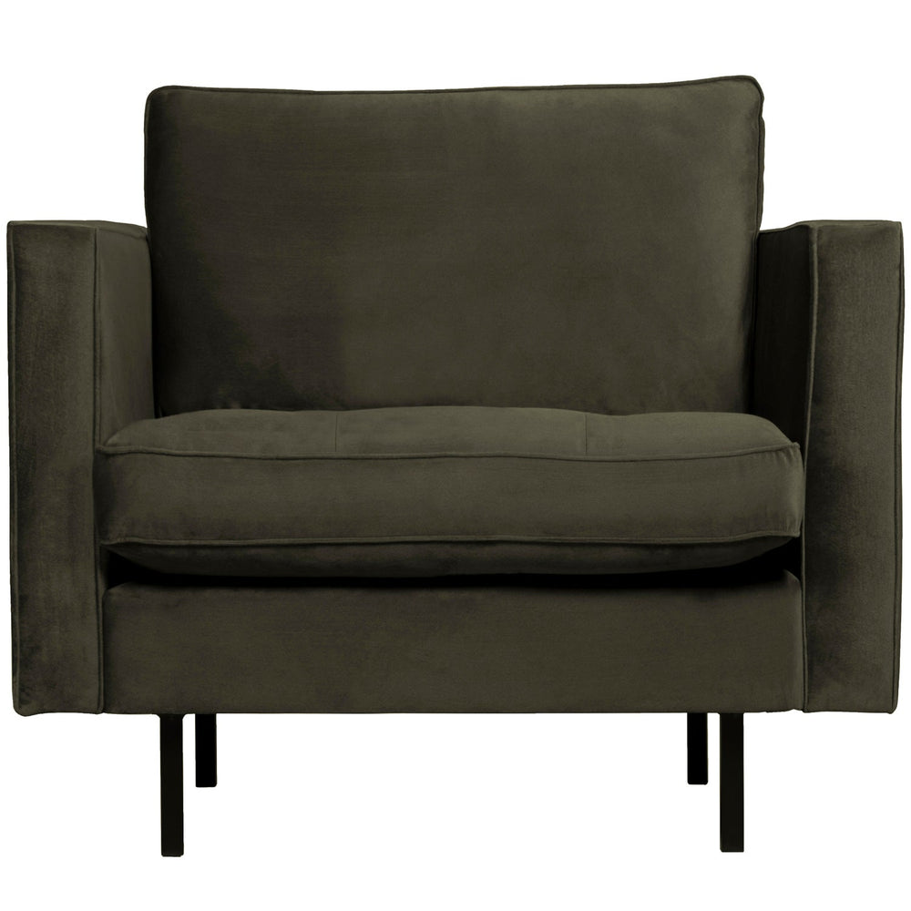 Classic armchair RODEO, velvet, dark green