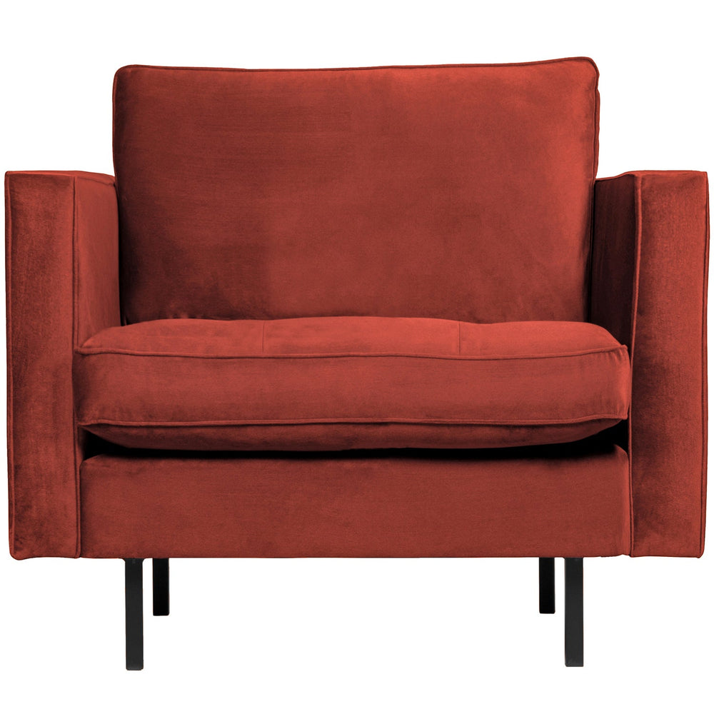 Classic armchair RODEO, velvet, Chestnut