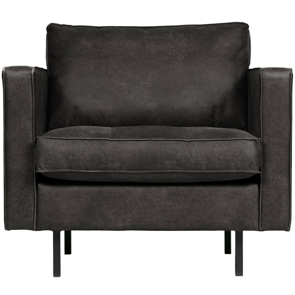 Klasikinis fotelis RODEO, juoda eko oda