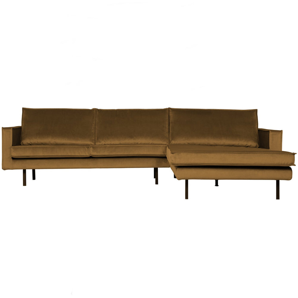 Corner sofa RODEO, right, velvet, honey color