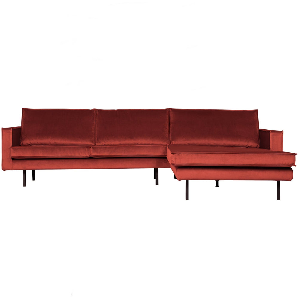 Corner sofa RODEO, right, velvet, Chestnut