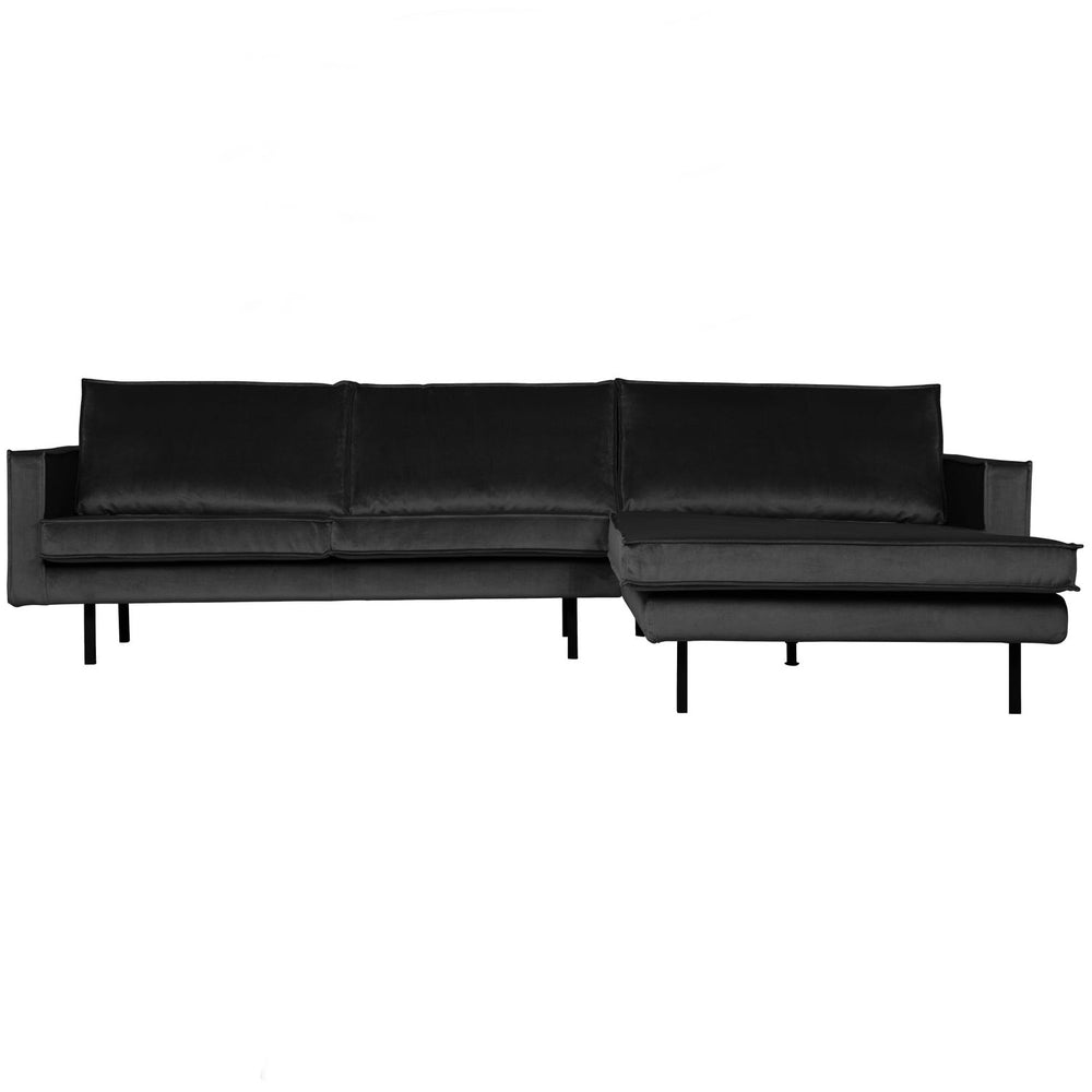 Corner sofa RODEO, right, velvet, anthracite
