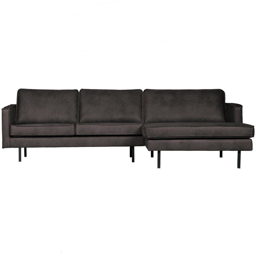 Corner sofa RODEO, right, eco-leather, black