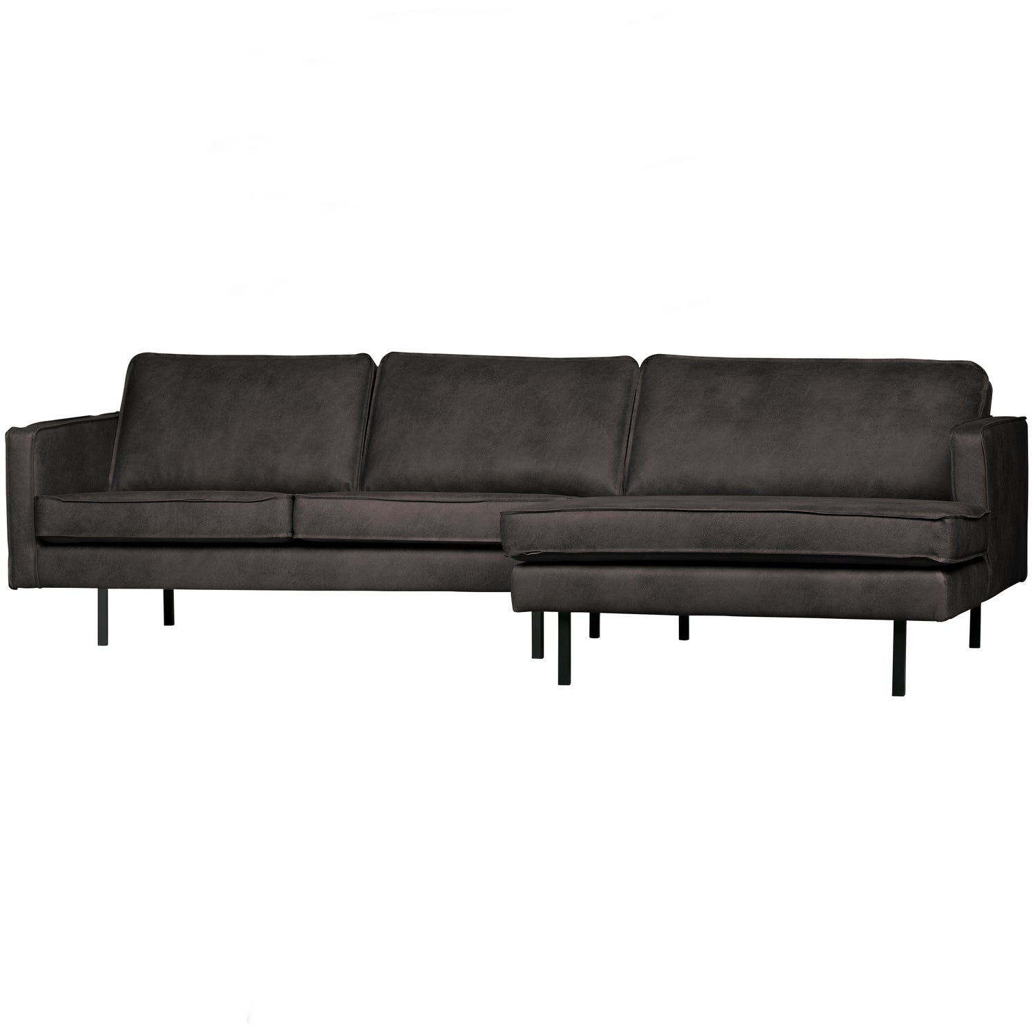 Corner sofa RODEO, right, eco-leather, black