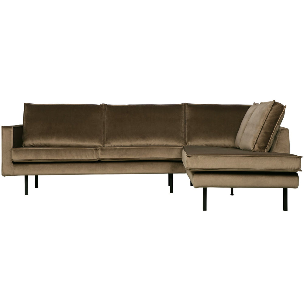 Kampinė sofa RODEO, veliūras, pilkai ruda
