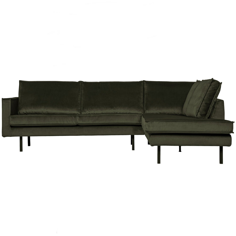 Kampinė sofa RODEO, veliūras, tamsiai žalia