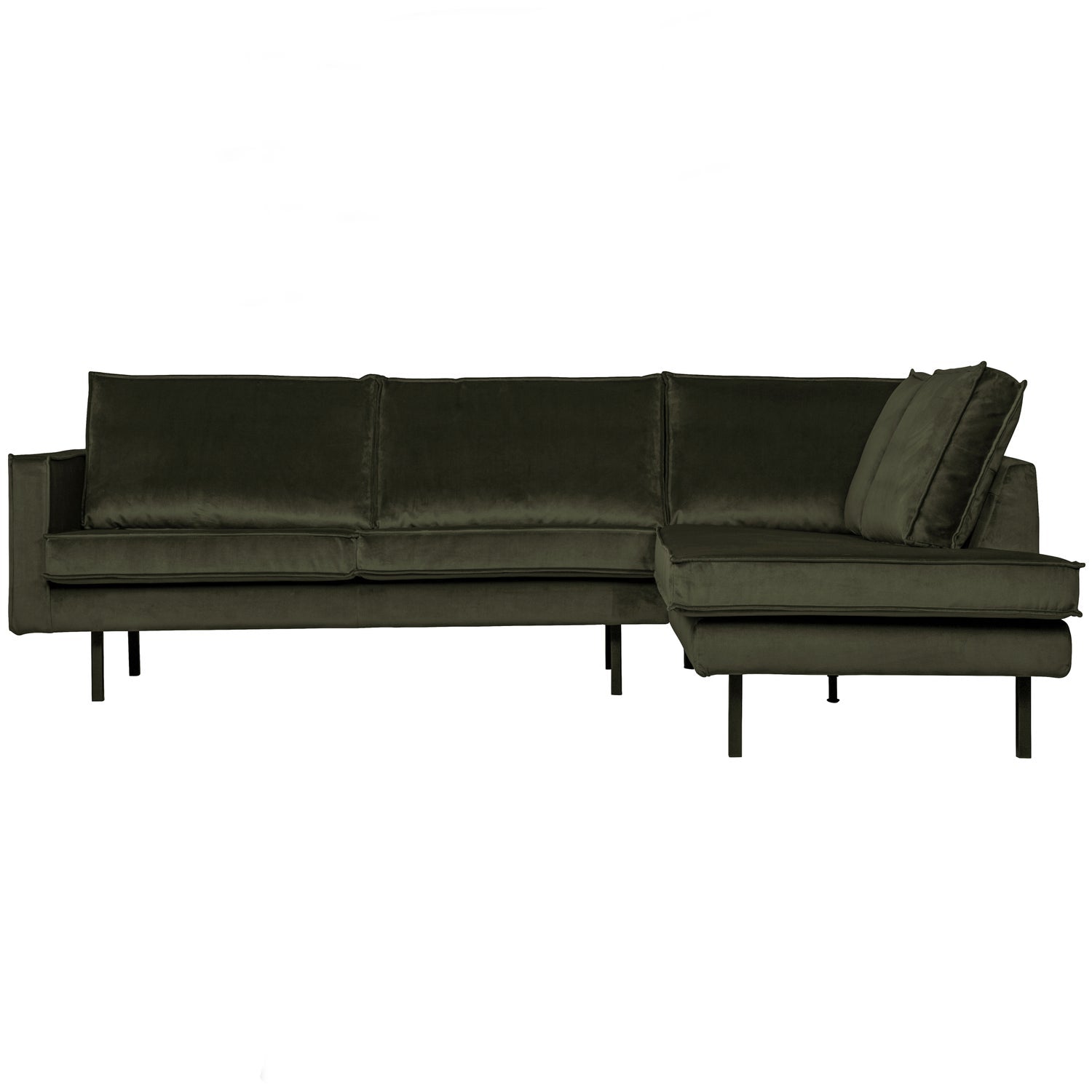 Kampinė sofa RODEO, dešinė, veliūras, tamsiai žalia
