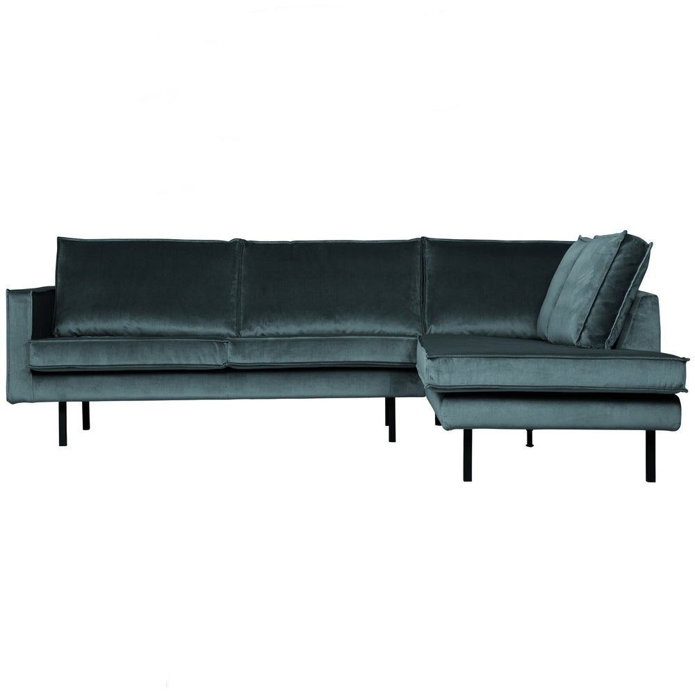 Kampinė sofa RODEO, veliūras, žalsvai mėlyna