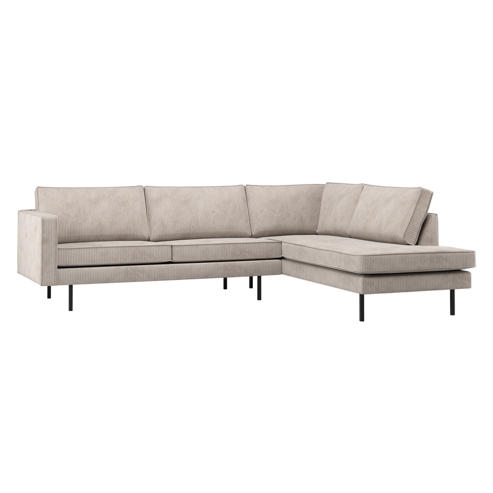 Kampinė sofa RODEO dešinioji, reljefinės tekstūros, ecru spalvos