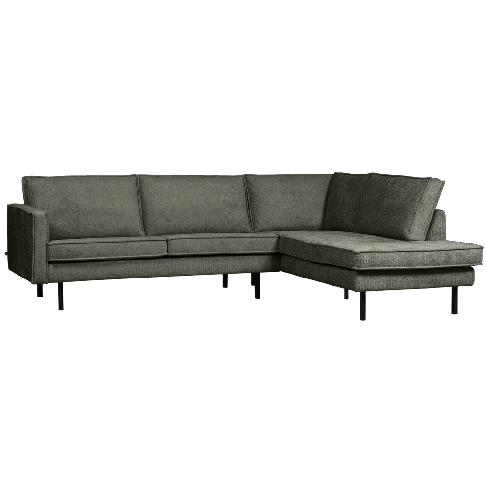 Corner sofa RODEO, right-hand, velvet, Frost