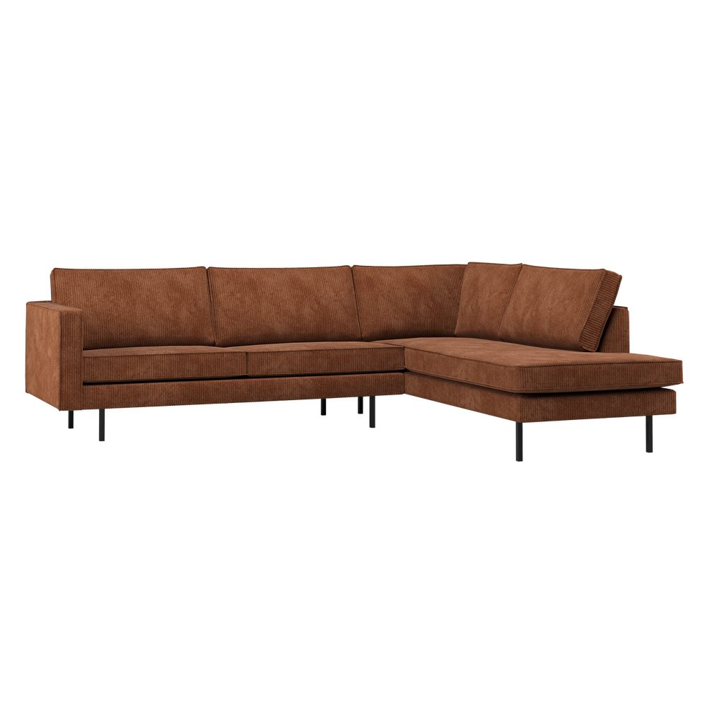 Kampinė sofa RODEO dešinioji, rūdžių rudos reljefinė tekstūra