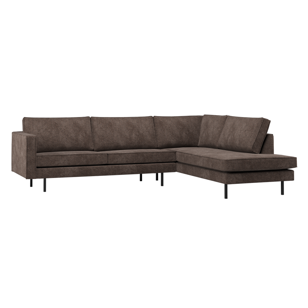 Kampinė sofa RODEO dešinioji, reljefinės tekstūros, ruda
