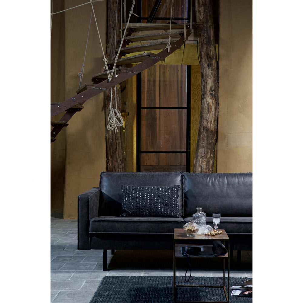 Kampinė sofa RODEO, eko oda, juoda