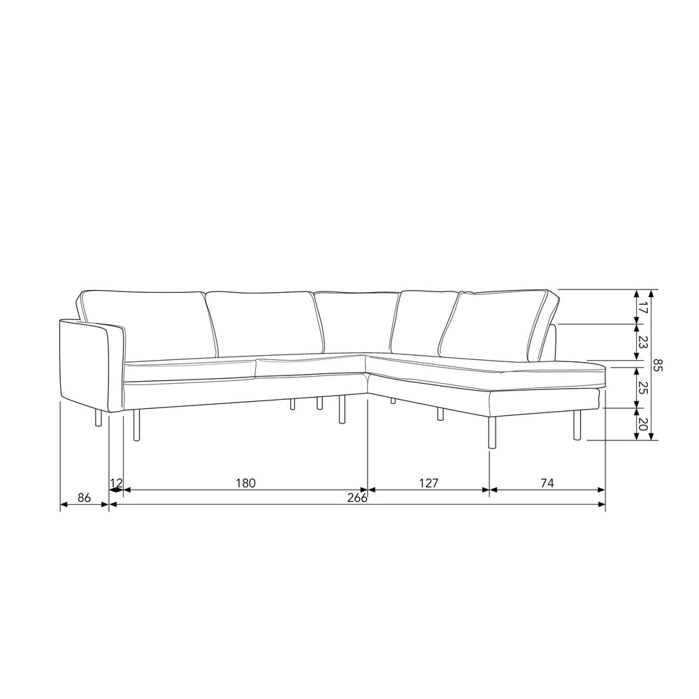 Kampinė sofa RODEO, veliūras, mėlyna