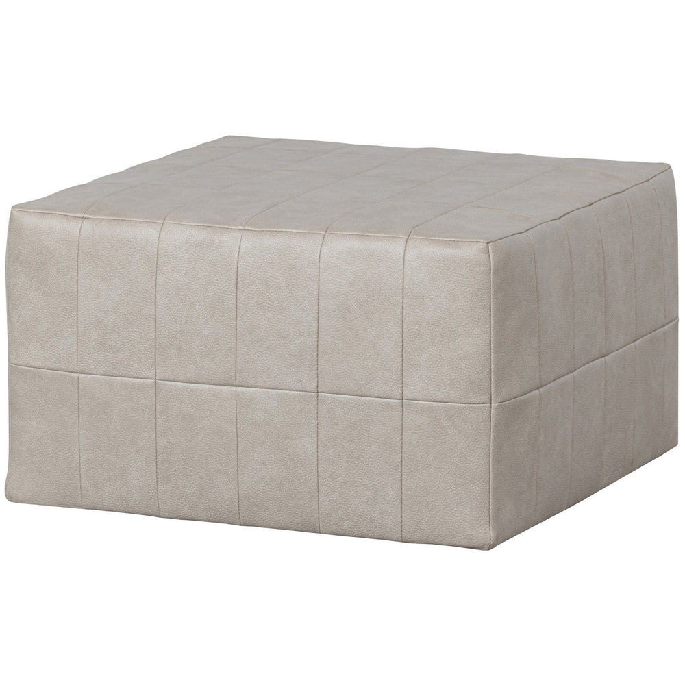 Patchwork ottoman/stool, faux leather, natural color