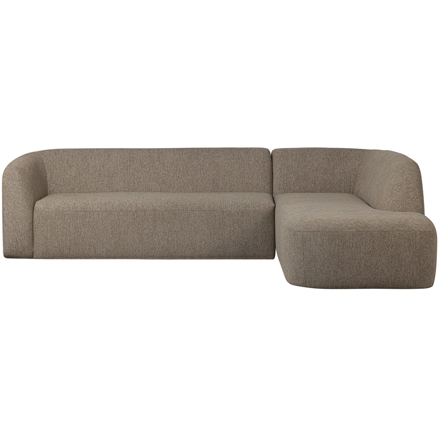 Corner SLOPING, right, velour, light brown melange