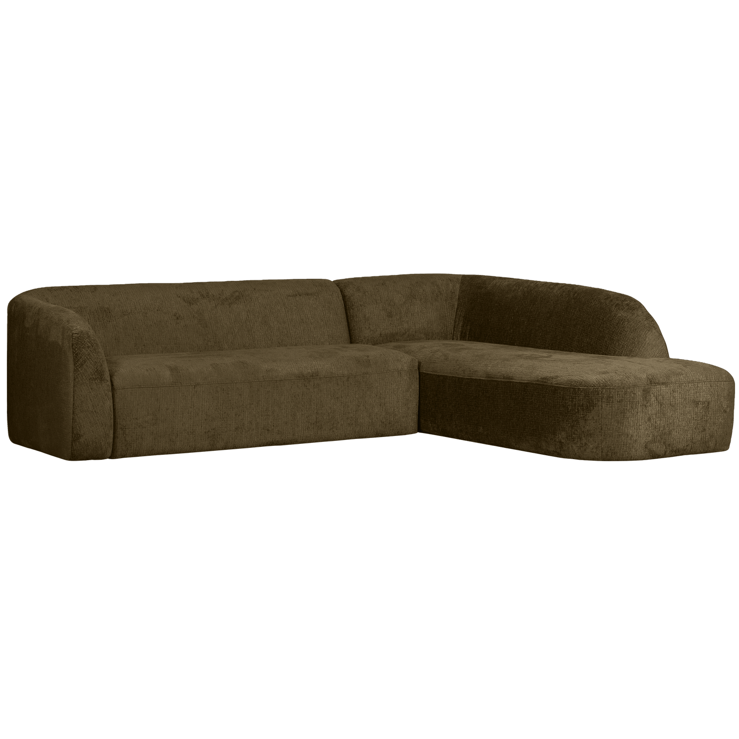 Corner sofa SLOPING, right, velvet, Bonsai green