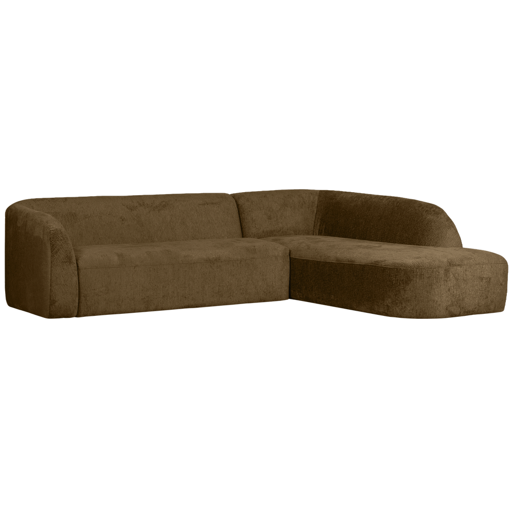 Corner sofa SLOPING, right, velvet, Brass