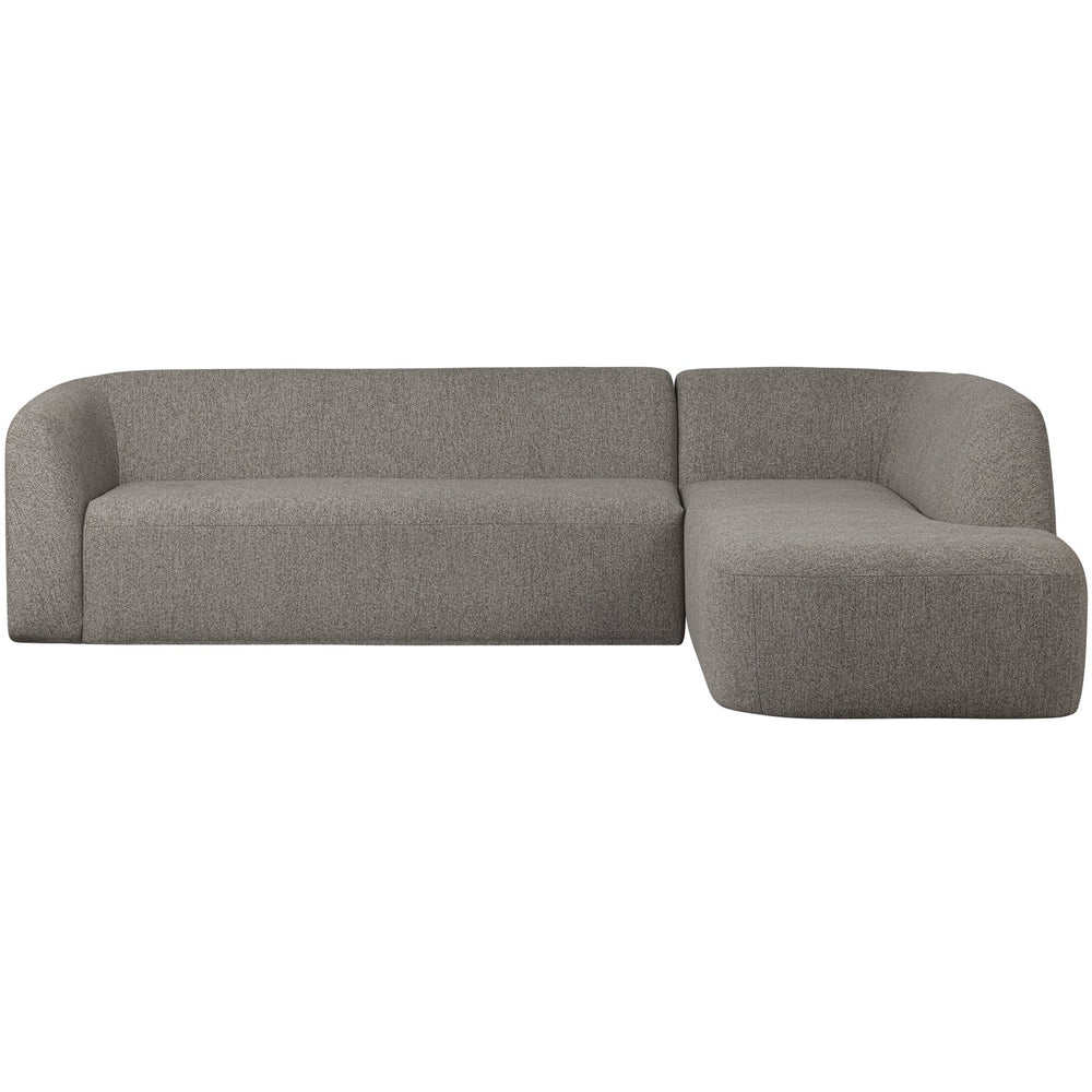 Corner sofa SLOPING, right, velour, grey melange