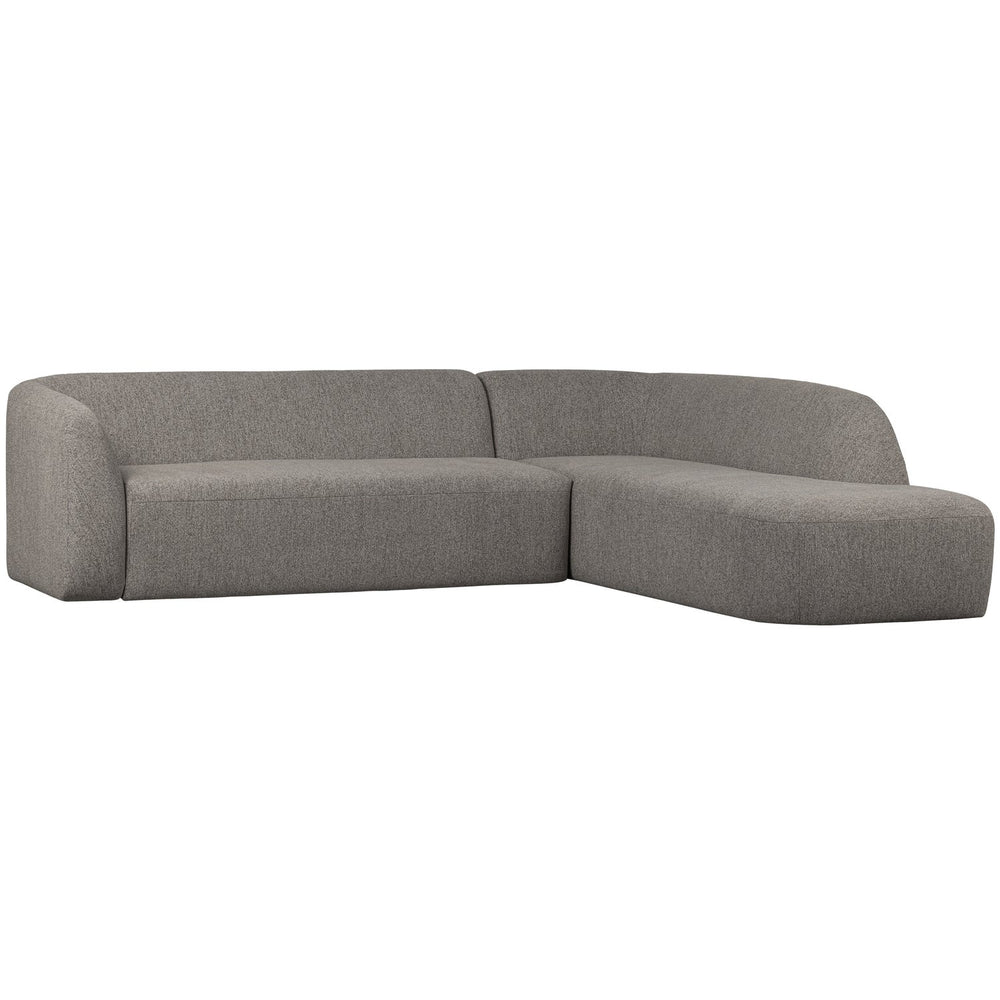 Corner sofa SLOPING, right, velour, grey melange
