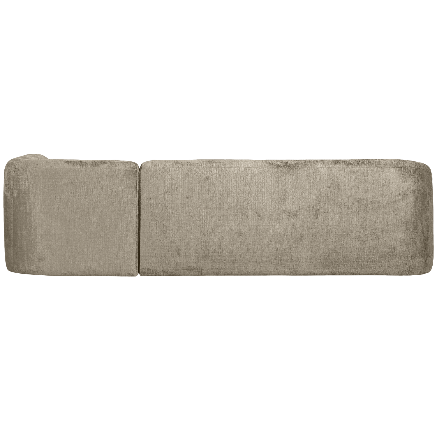 Corner sofa SLOPING, right, structured velvet, wheat color