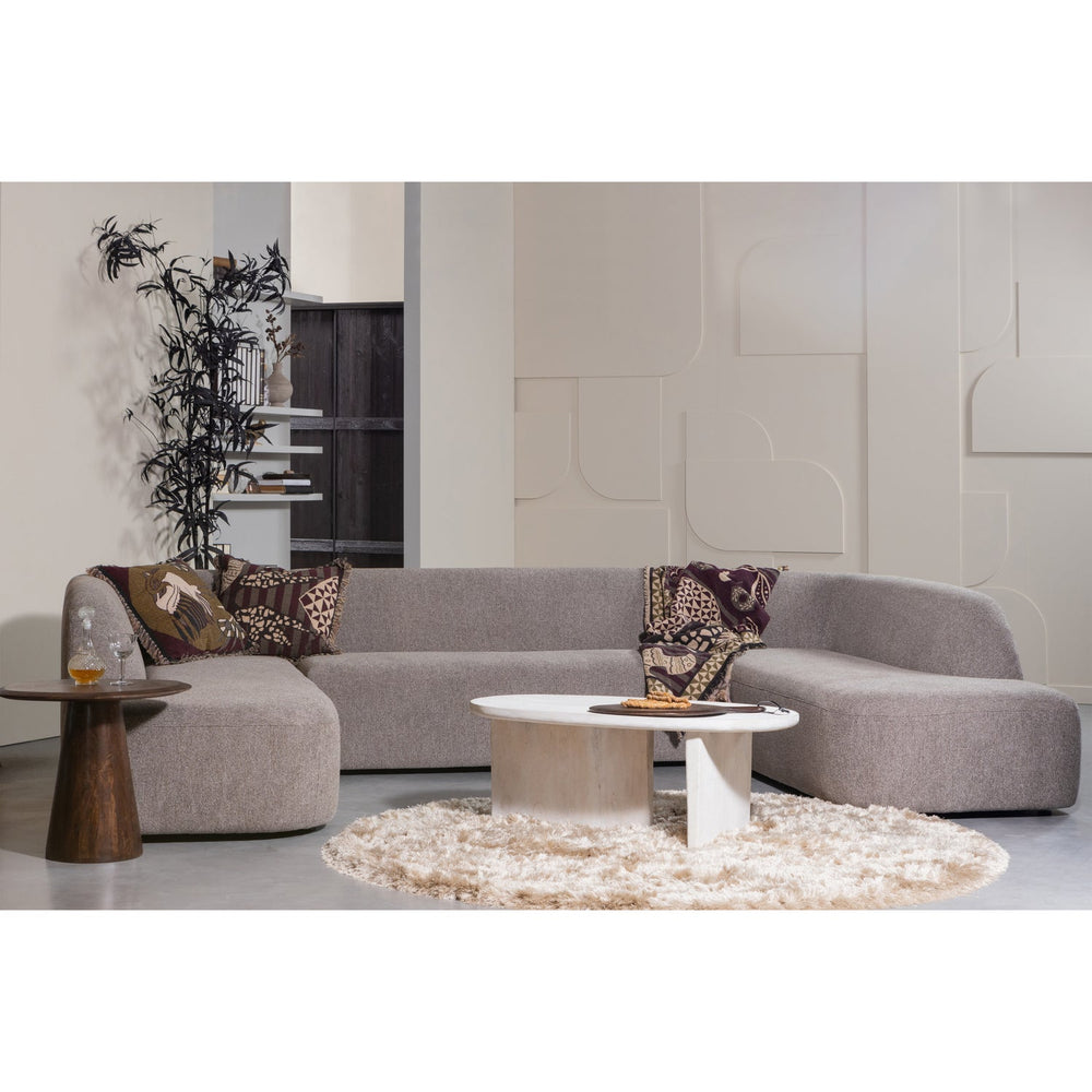 U-shaped SLOPING, velour, grey melange