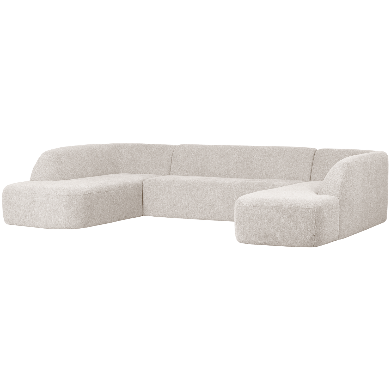 Sofa SLOPING, U formos, perlo spalva