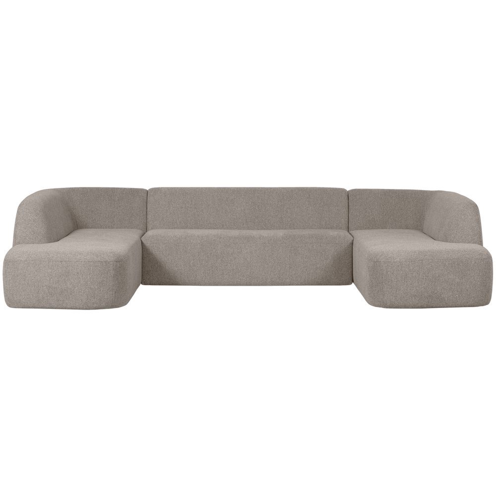 U-shaped SLOPING, velvet, off-white mélange