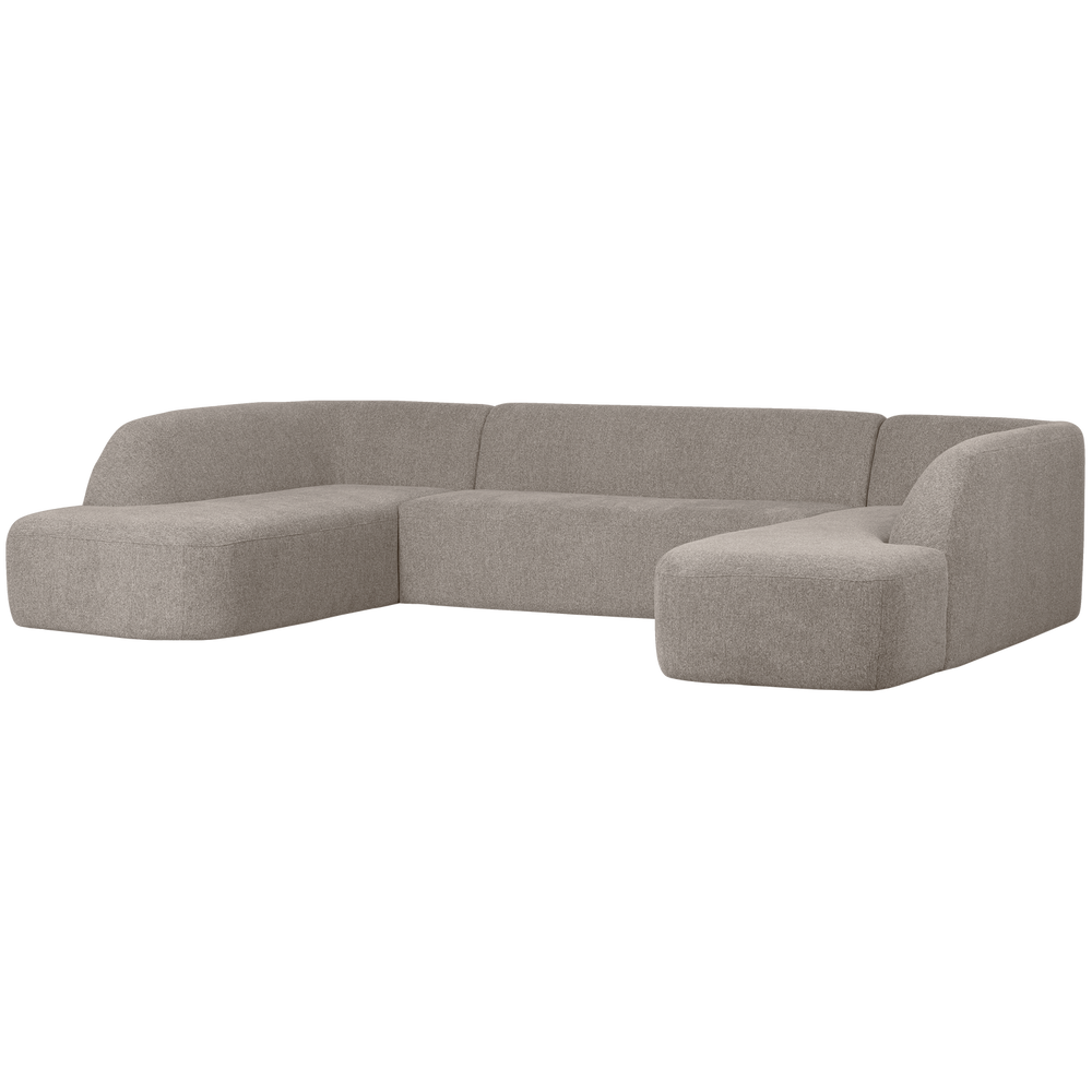 U-shaped SLOPING, velvet, off-white mélange