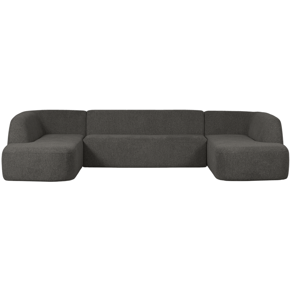 U-shaped SLOPING, velvet, grey/black melange