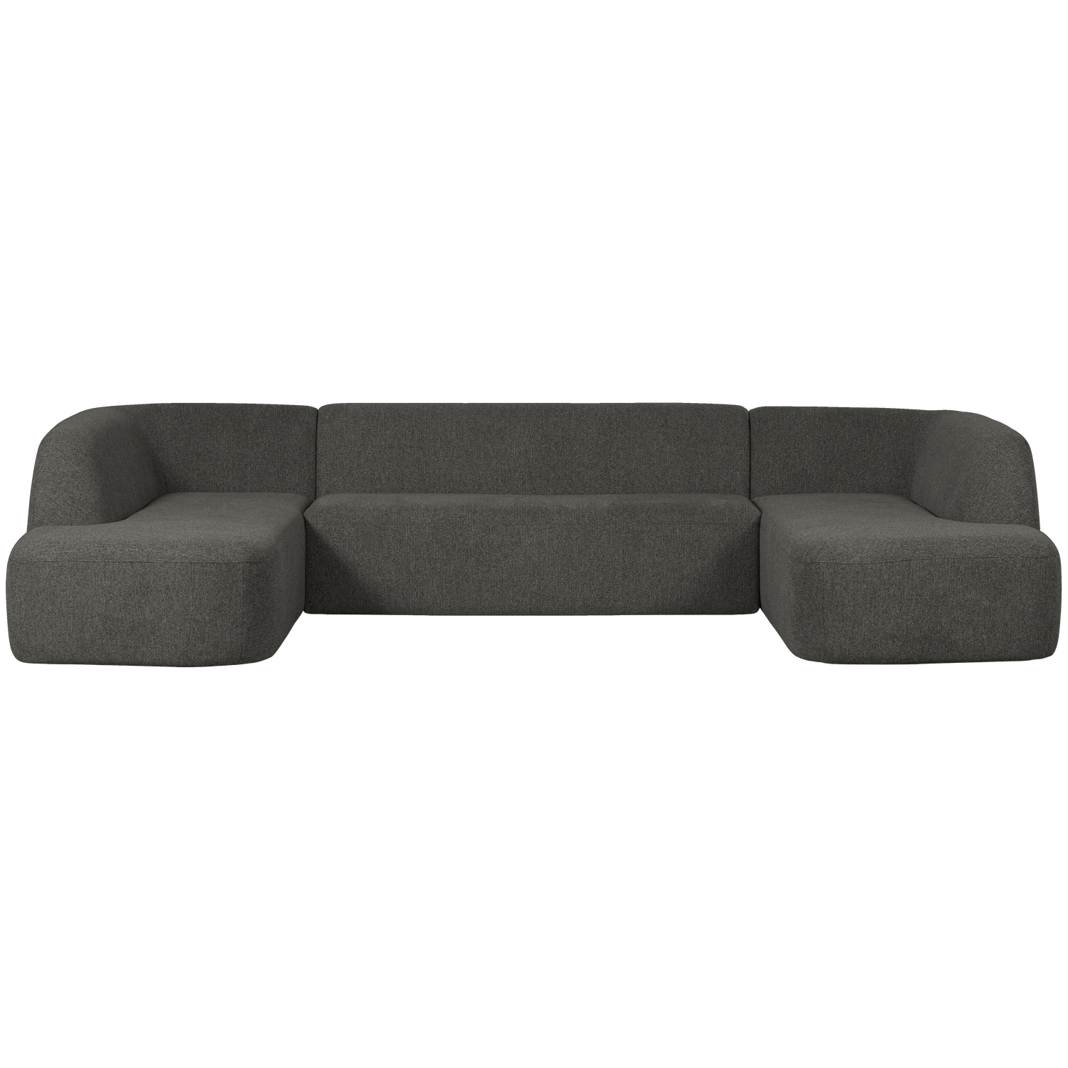U-shaped SLOPING, velvet, grey/black melange