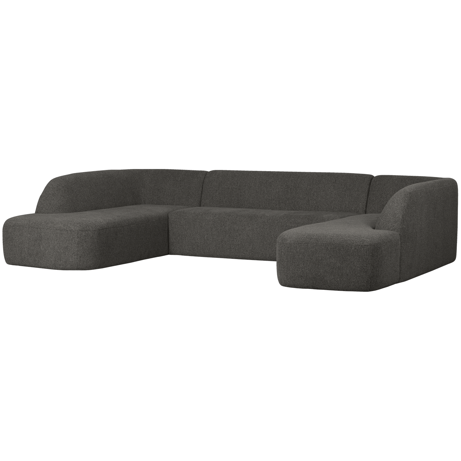 U-shaped SLOPING, velvet, grey/black melange