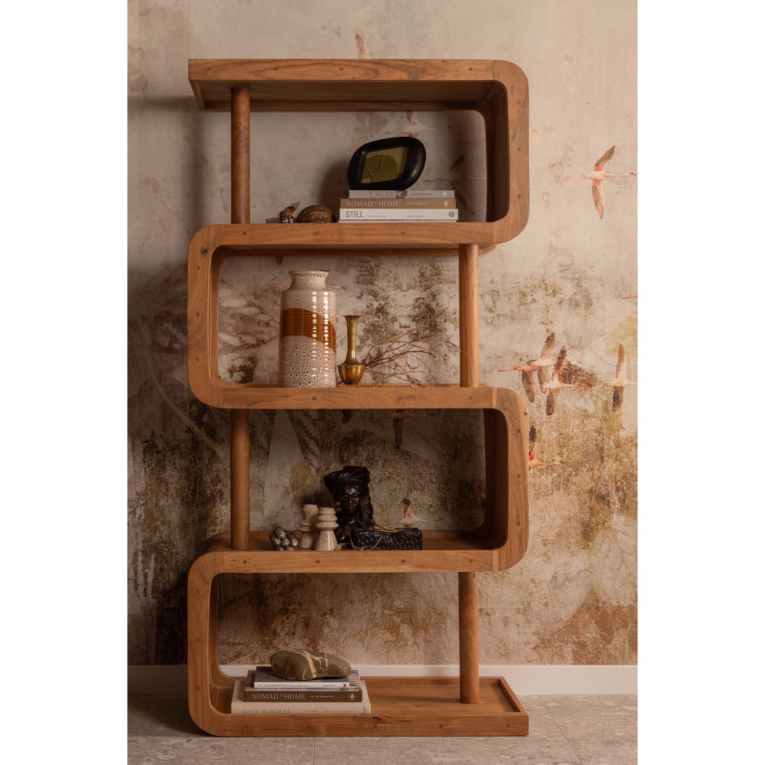 Atvira spintelė RATTLE, medis, natūrali