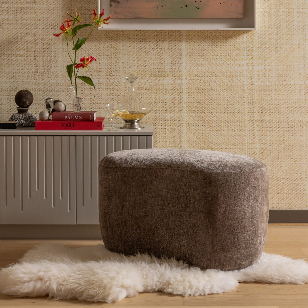 Ottoman POPULAR ORGANIC, velour, taupe