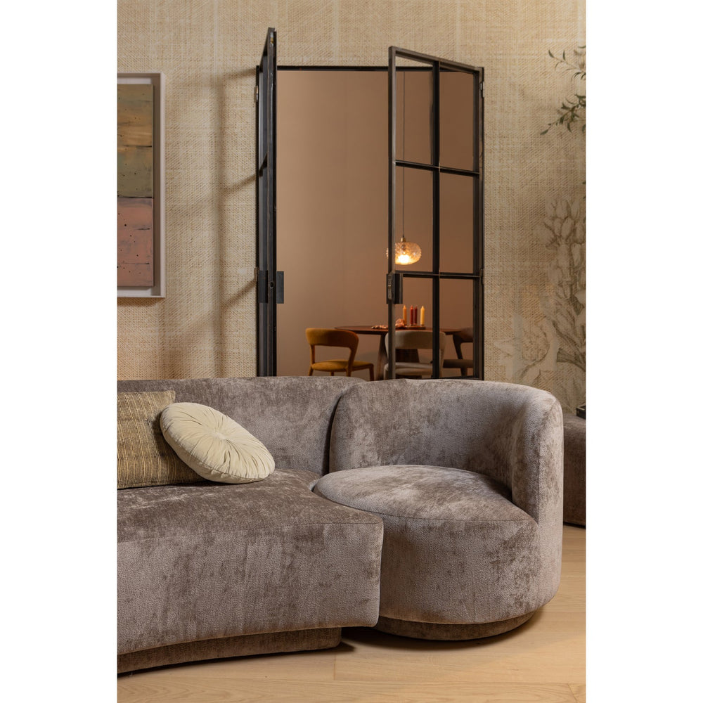 + Fotelis + Pufas SOFA COMBI-POPULAR, pilkai ruda