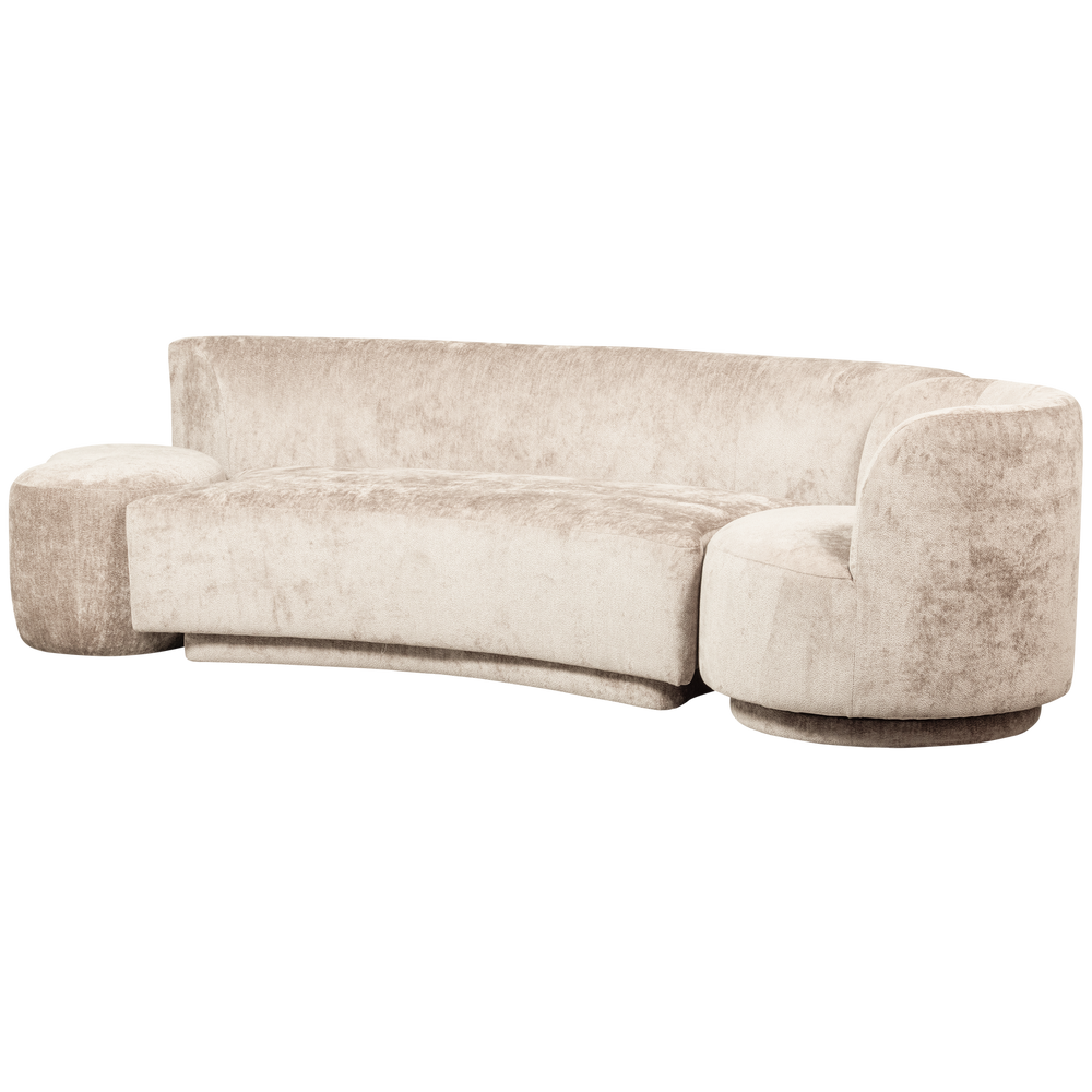 + Fotelis + Pufas SOFA COMBI-POPULAR, natūrali