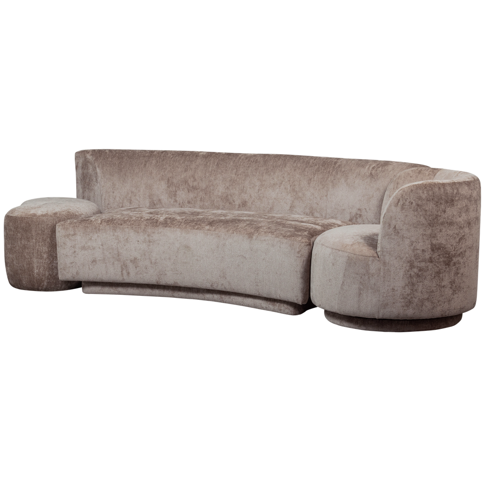 + Fotelis + Pufas SOFA COMBI-POPULAR, pilkai ruda