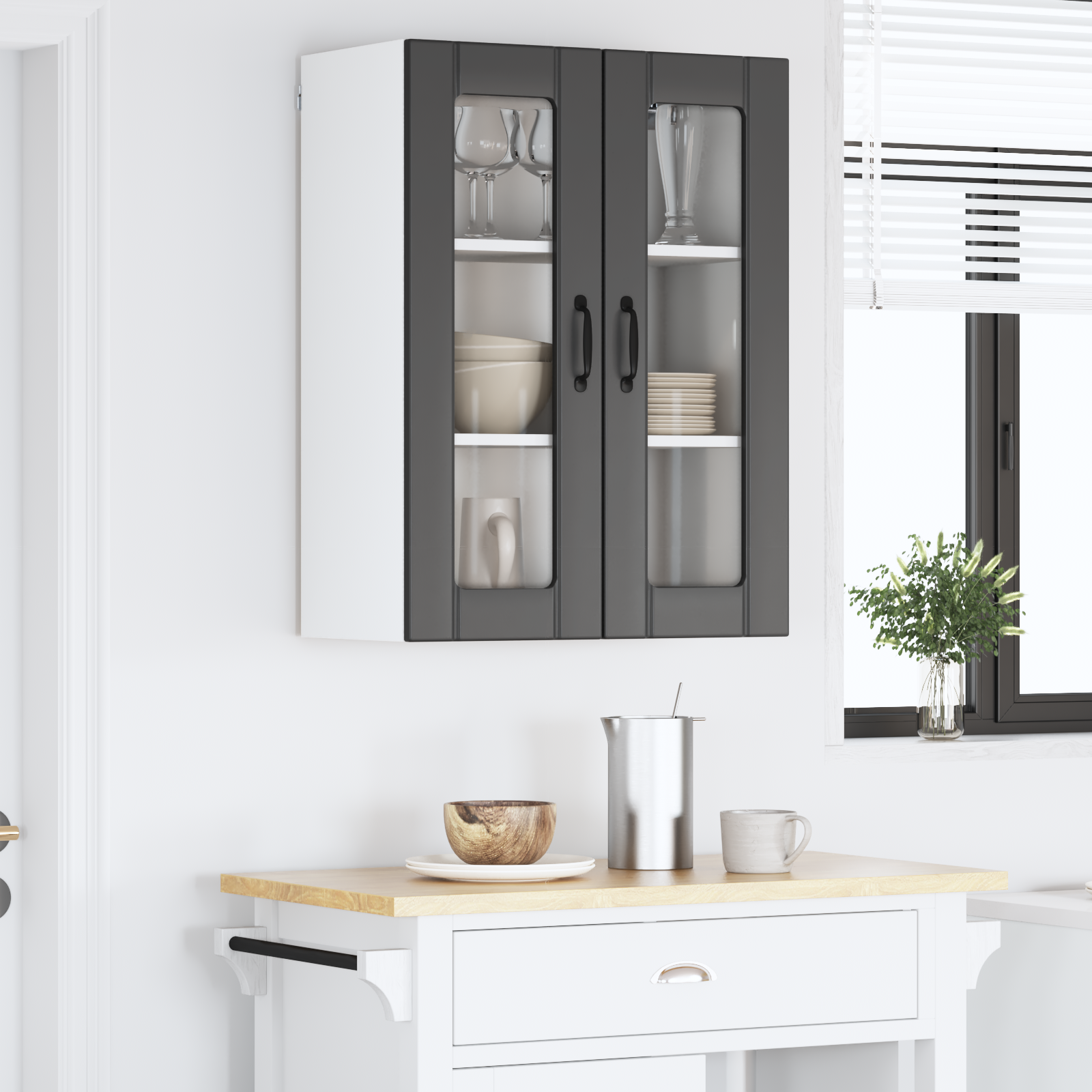 Virtuvės spintelė Juoda 60 x 31 x 80 cm Apdirbta mediena
