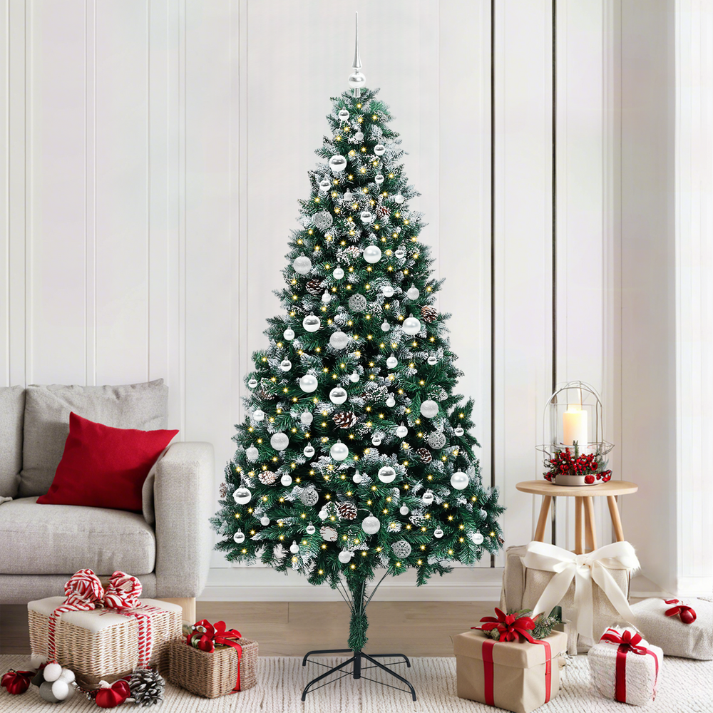Artificial Christmas Tree Green 210 cm PVC and Steel and Plastic