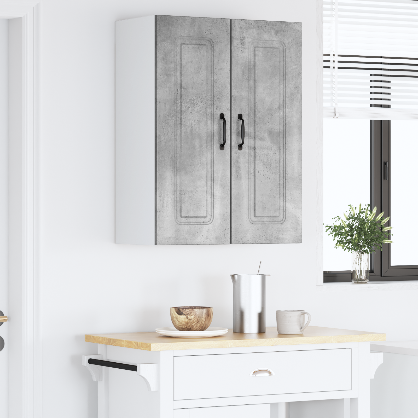 Virtuvės sieninė spintelė Betono pilka 60 x 31 x 80 cm
