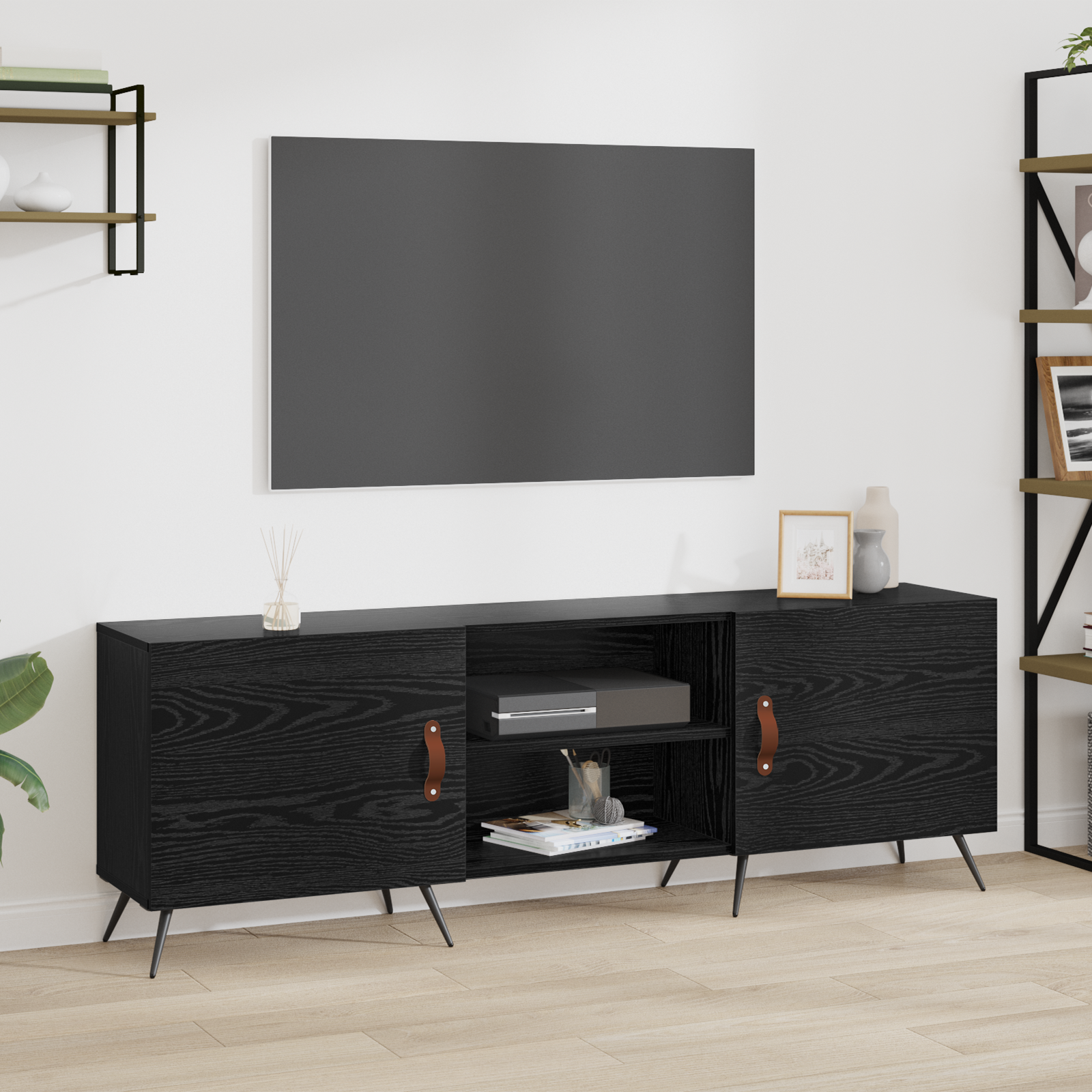TV skapītis melns ozols 150 x 30 x 50 cm