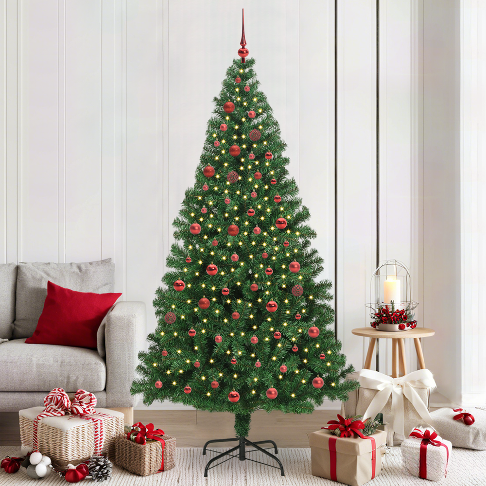 Artificial Christmas Tree Green 210 cm PVC and Steel and Plastic