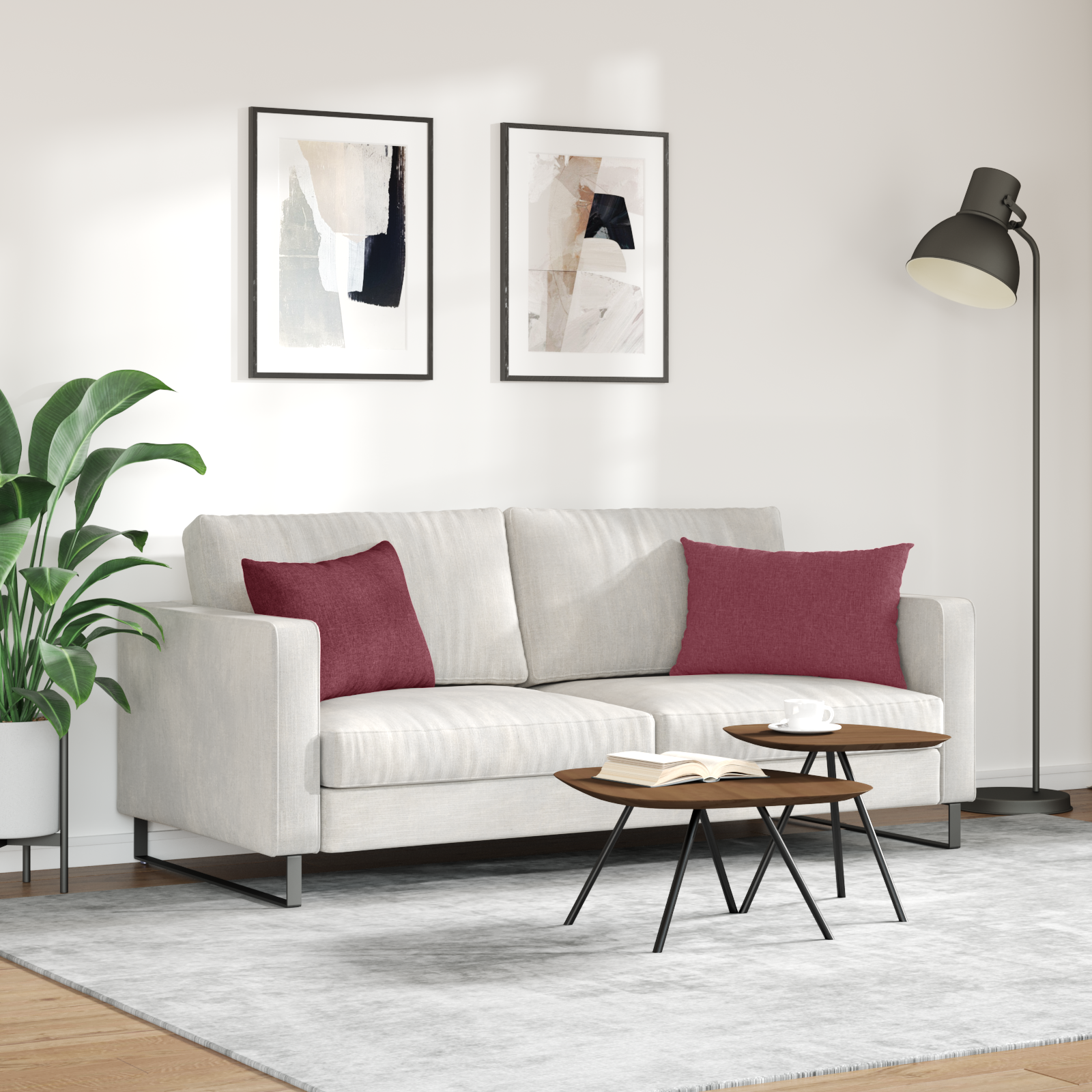 Sofa Cushions 2 pcs Wine red 40 x 60 cm