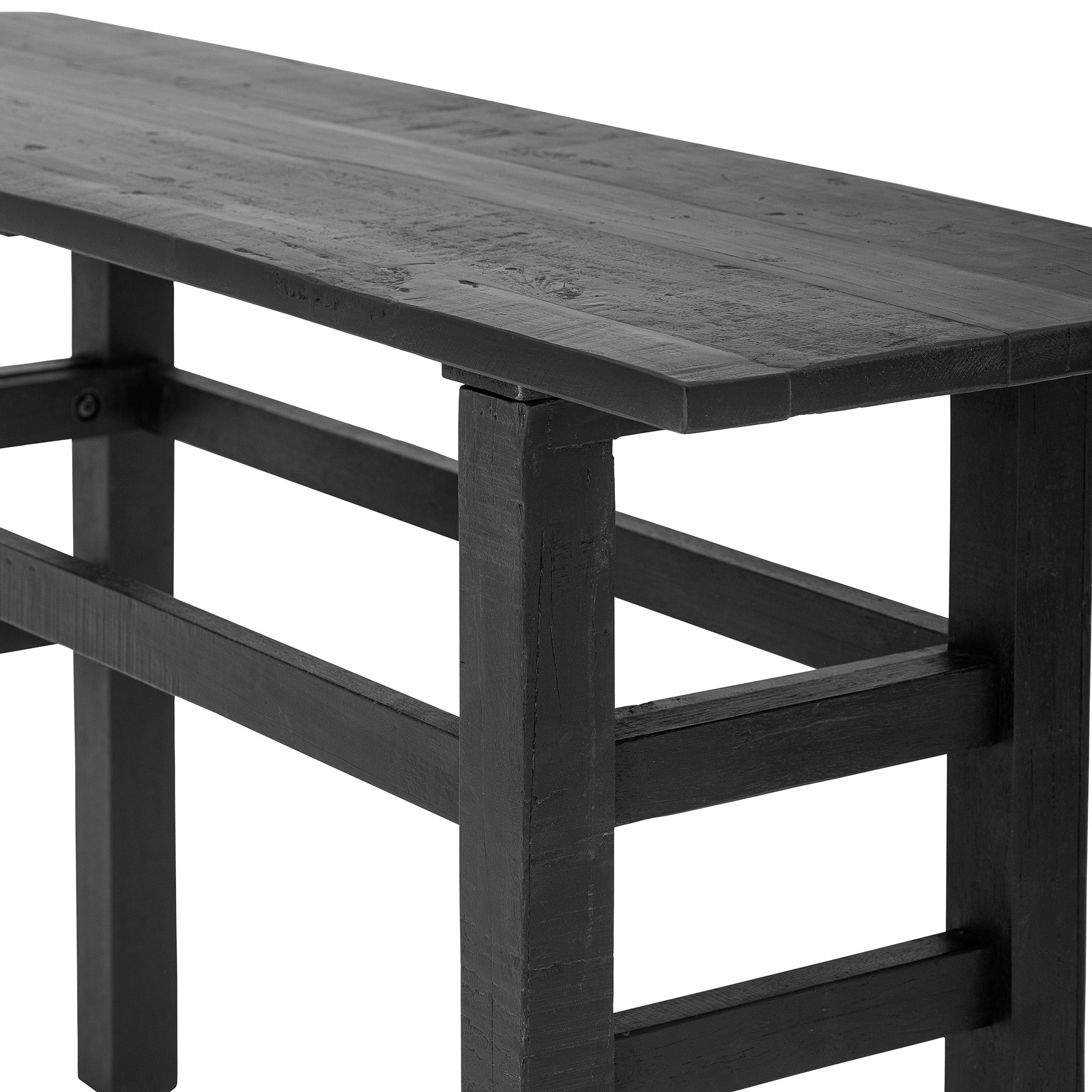 RIBER konsolinis staliukas, juoda spalva, perdirbta mediena