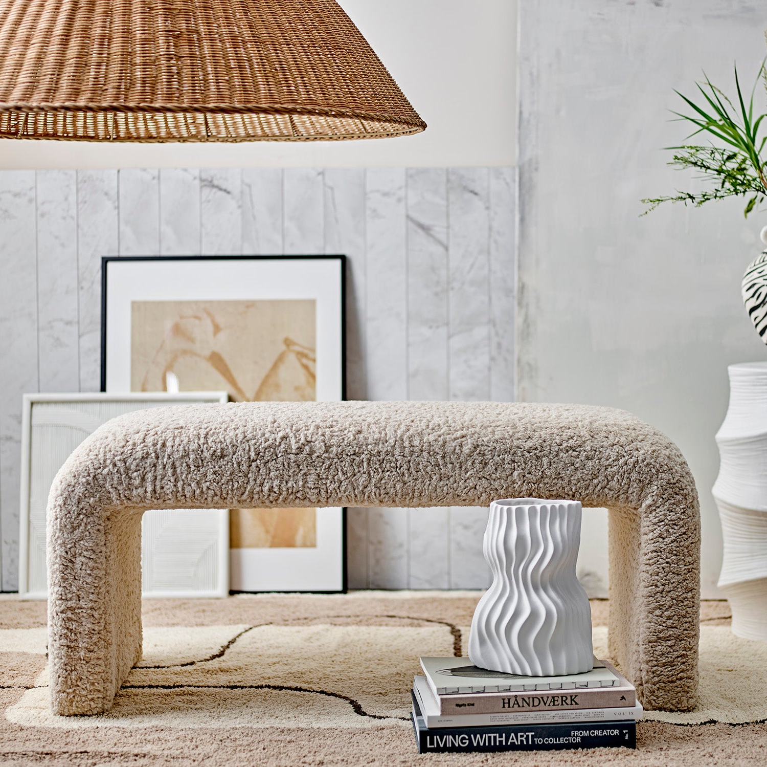 Bench BOBBIE, natural polyester