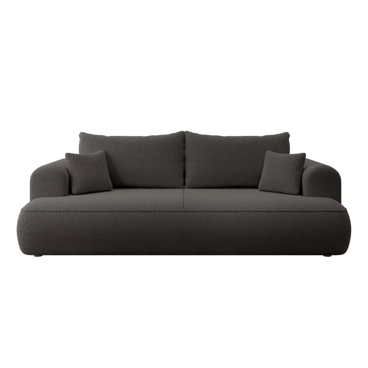 Sofa-lova CORMAC – bendras vaizdas, tamsiai pilka bouclė