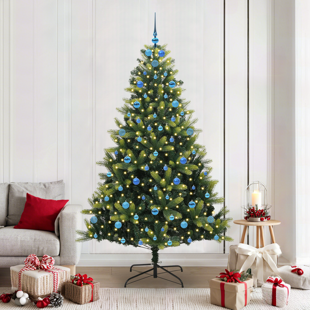 Dirbtinis sulankstomas Kalėdų medis su 300 LED Žalia 210 cm