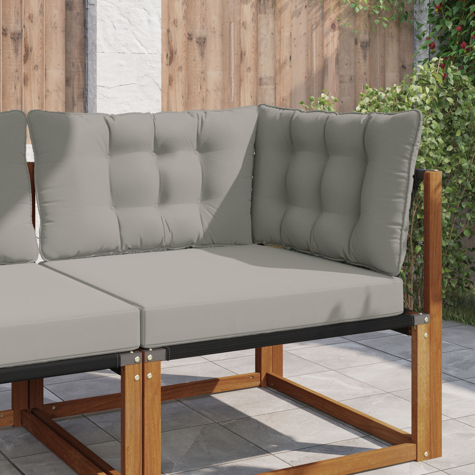 Lauko sofa pagalvėlė 3 pcs Pilka Poliesteris