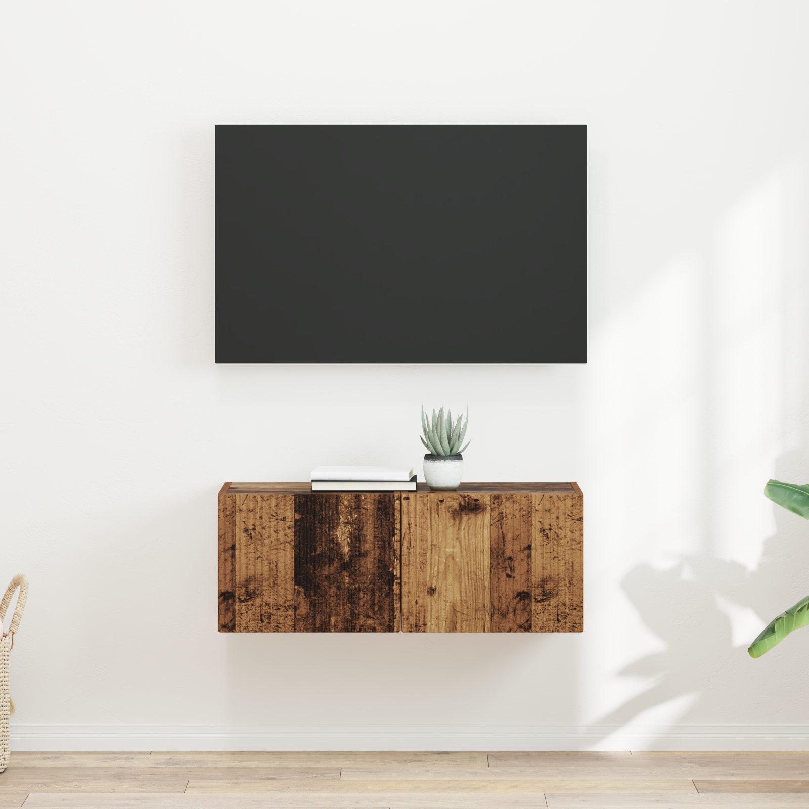 TV sieninė spintelė 2 pcs Senovinis medis 39 x 31 x 29,5 cm