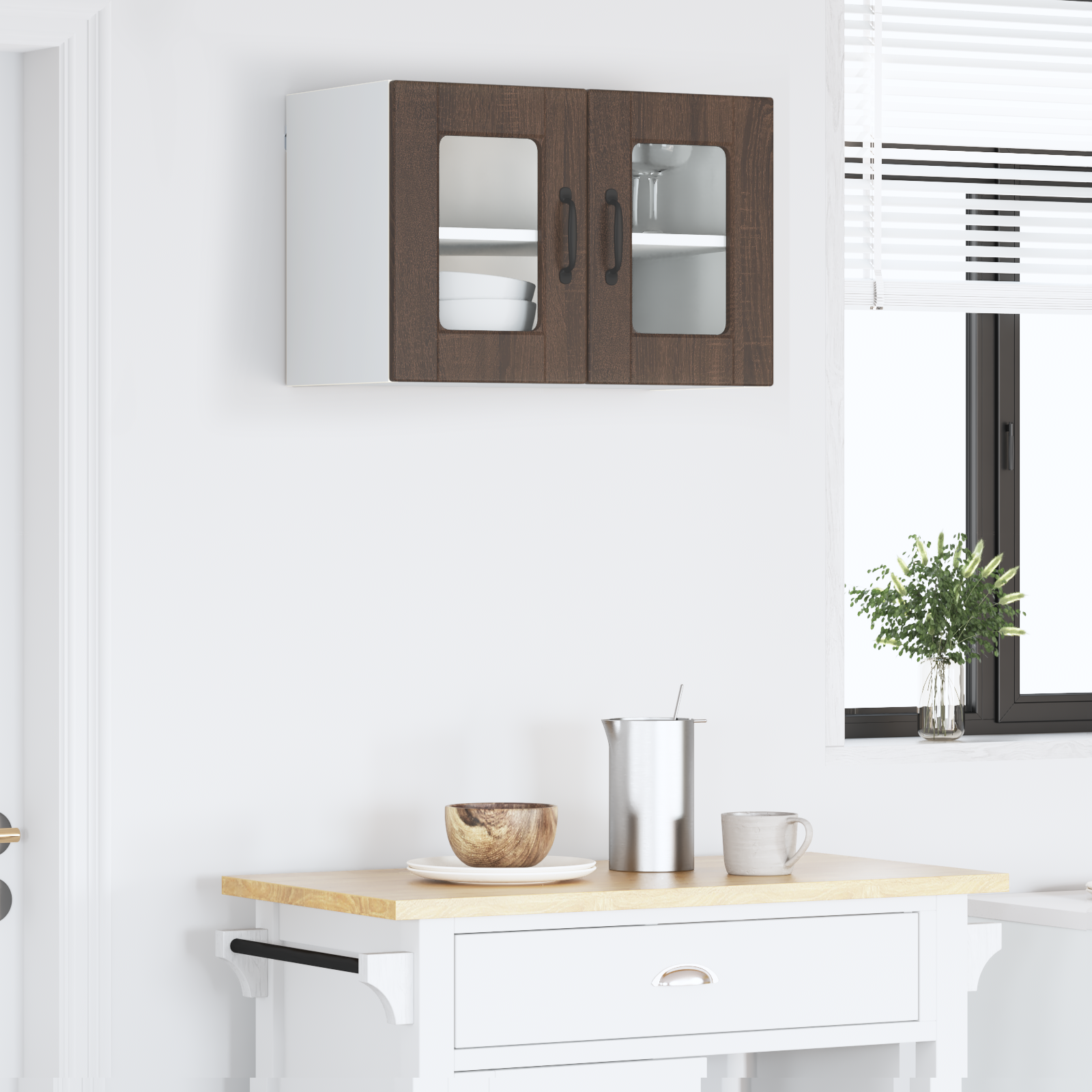 Kitchen Wall Cabinet with Shelf Brown Oak 60 x 31 x 40 cm